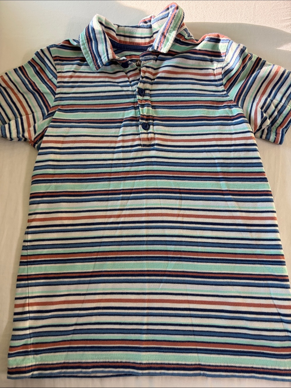 Tea Collection Multicolor Striped Polo - Blue, Green, Navy & Orange